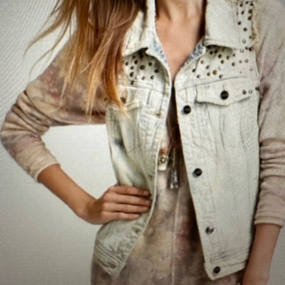 Free People Studded acid wash Vest. M